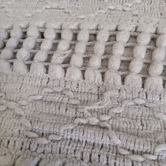 Pink & Beige Open Knit Fringe Lightweight Acrylic Infinity Scarves Bundle of 2 - Picture 7 of 12